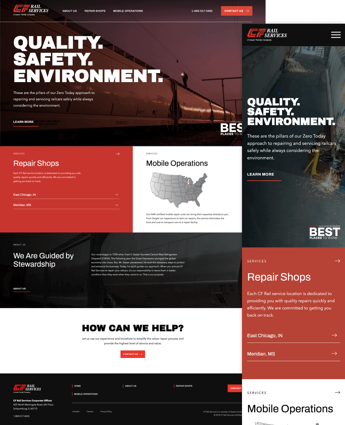 CF Rail Services Website Homepage