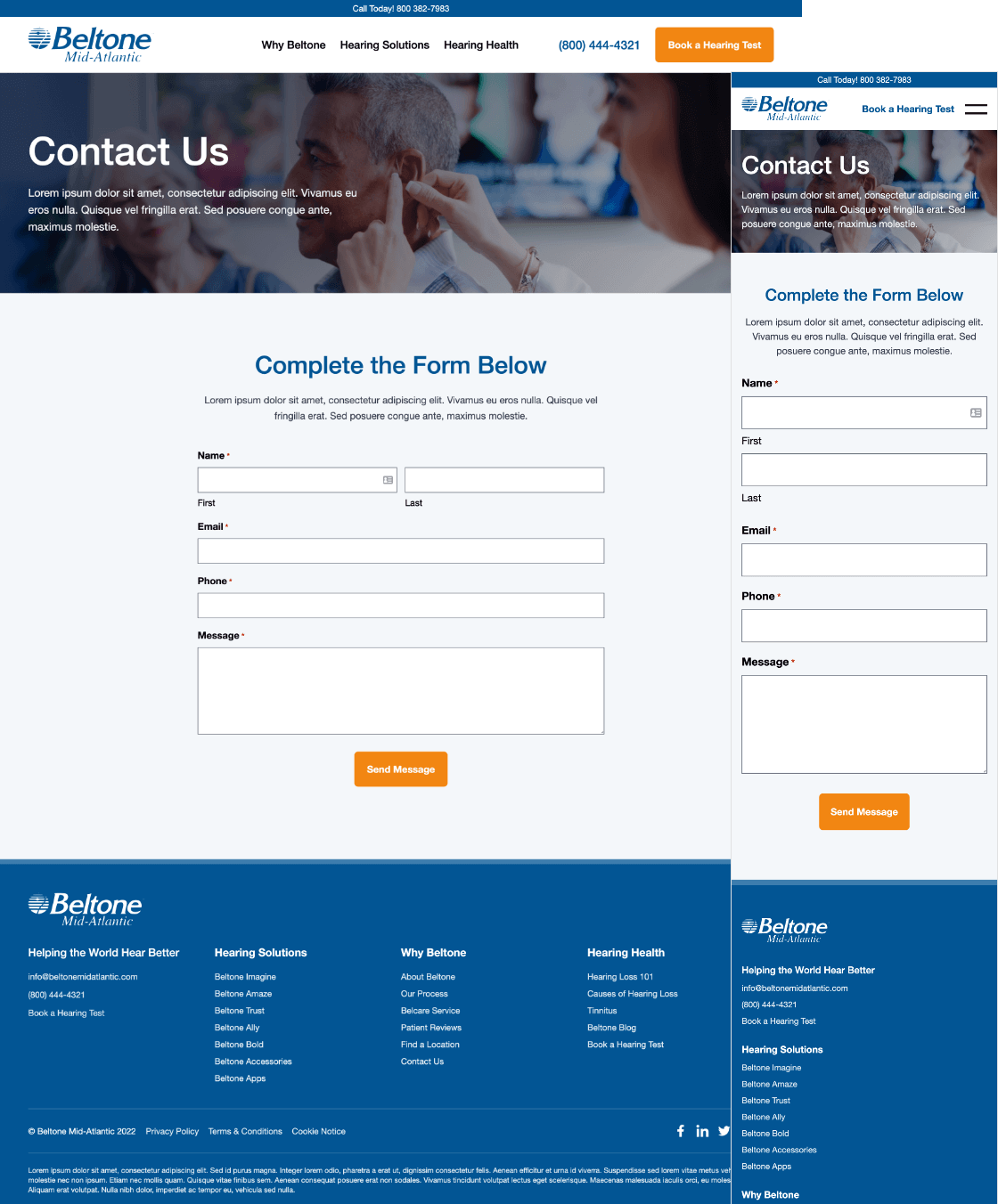 Beltone Website Design - Contact