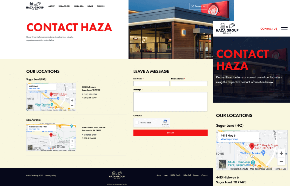 Haza Group - Contact page