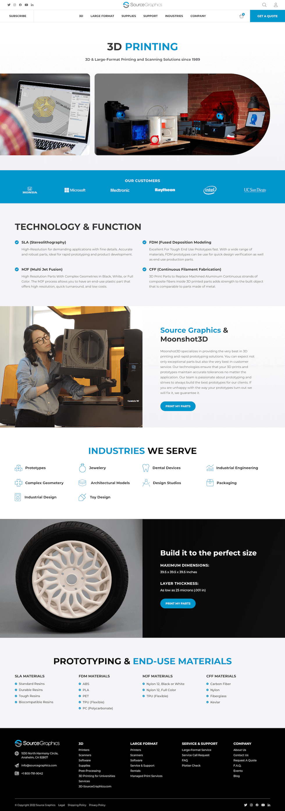 Service Post Type - 3D Printing Source Graphics eCommerce Web Design